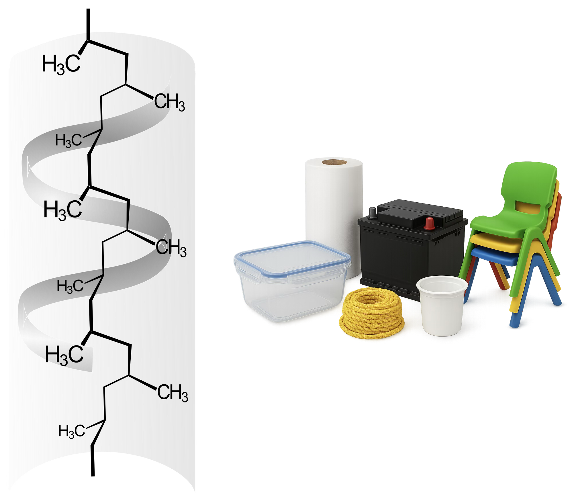 Objets en polypropylène et modèle de la chaîne